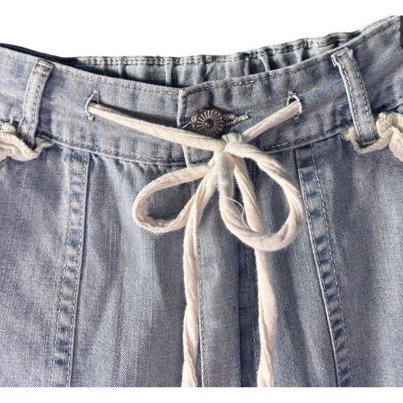 POL Light Wash Denim Patchwork Wide Leg Pants Small New - Picture 14 of 15